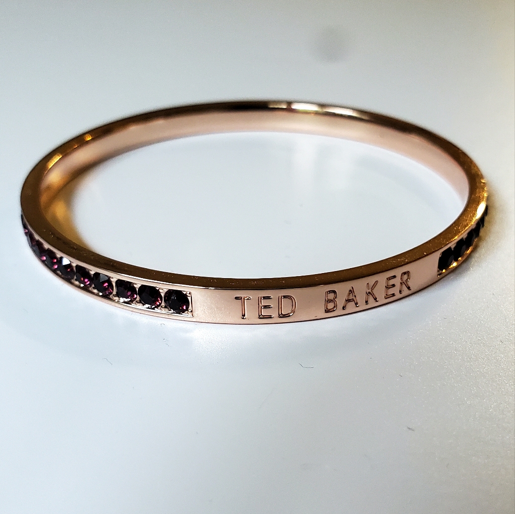 Ted Baker Clem Narrow Maroon Swarovski Crystal Band Bangle